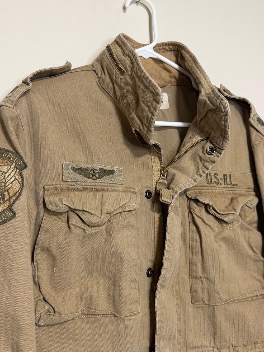 Polo Ralph Lauren Denim Supply Military Army Desert Hooded Field Jacket Medium - Picture 5 of 8